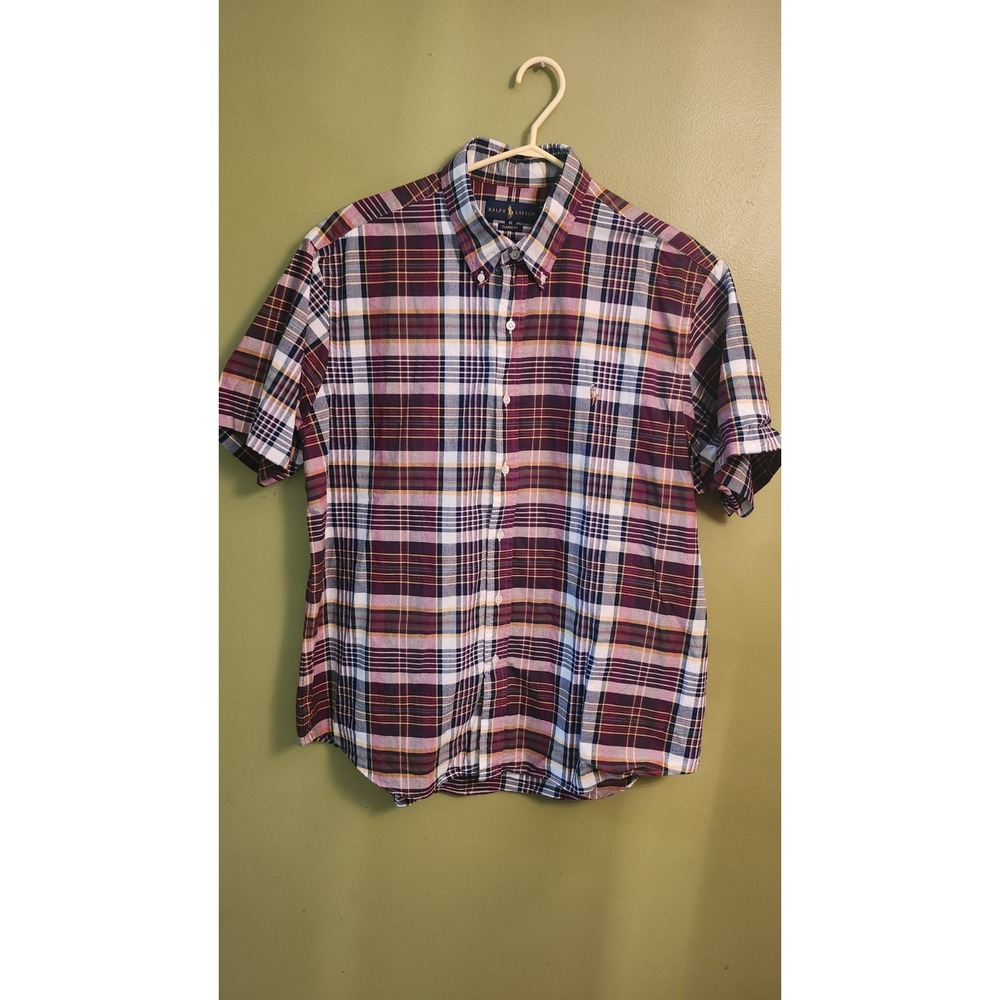 Ralph Lauren Multicolor Plaid Cotton‎ Button Down Short Sleeve Shirt XL